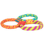 Durable Dog Toy with Rope Rings – Chew-Resistant Interactive Play for Puppies & Dogs  Colorful3-Ring Design for Tug & Fetch Games - Image 3