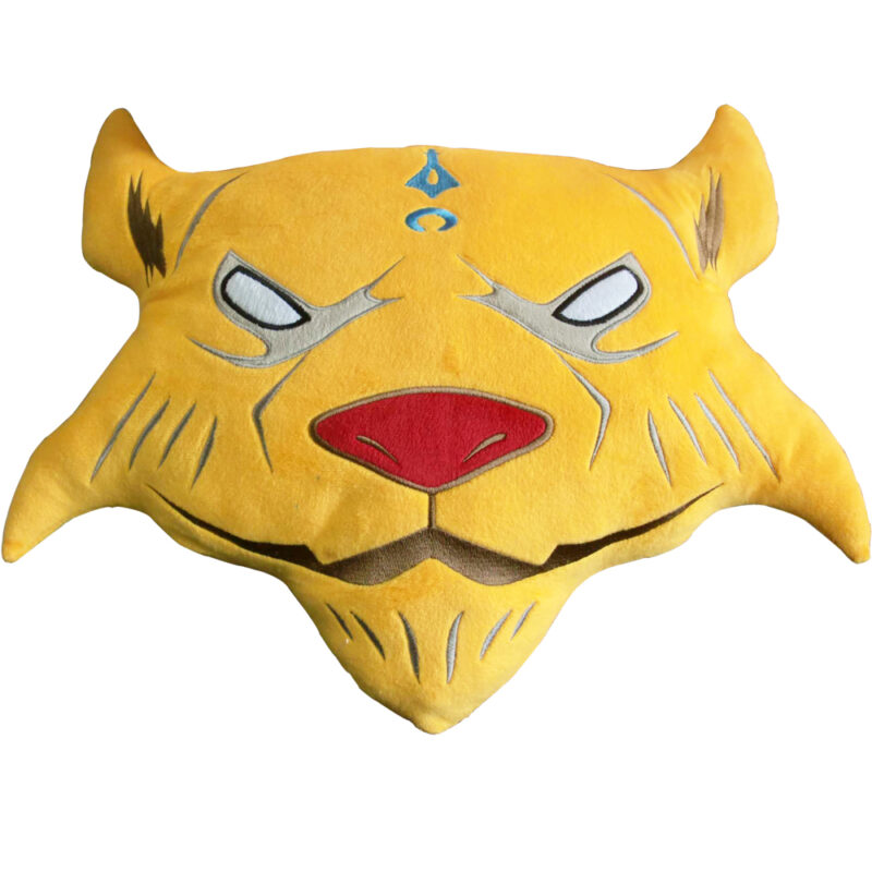 Yellow Tiger Head Plush Pillow