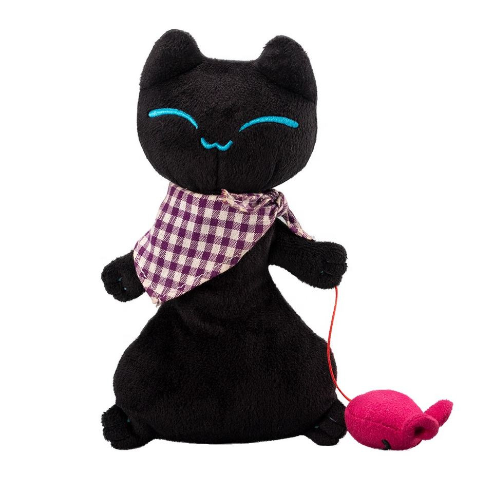 BSCI Factory Wholesale Custom Kawaii Plush Black and Pink Cat Toy (3) BSCI Factory Wholesale Custom Kawaii Plush Black and Pink Cat Toy - Image 1