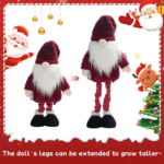 Telescopic Plush Long Legged Goblin Snowman Plush Toys Christmas Room Props Decoration Digital Printing Plushies Doll Gifts - Image 3
