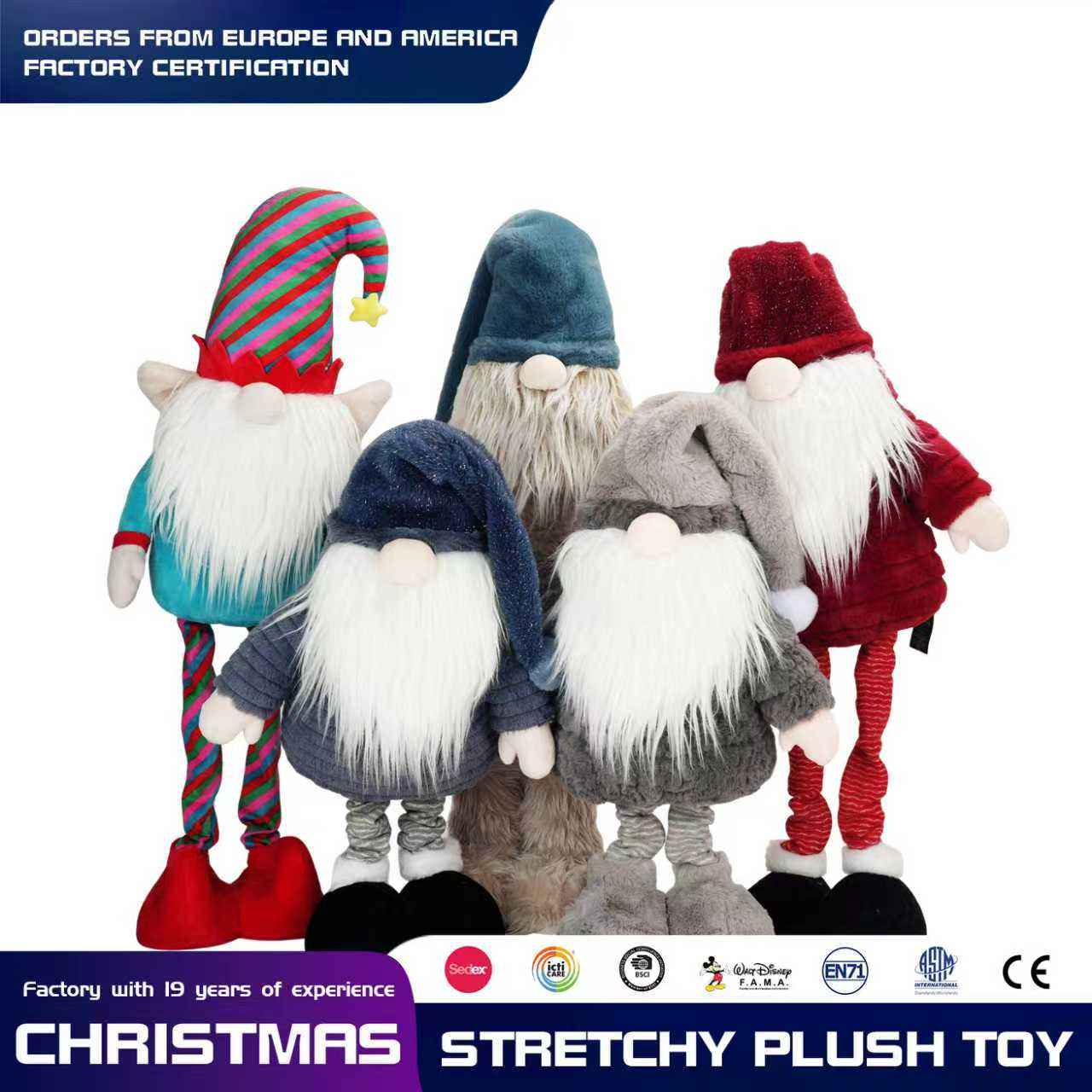 Telescopic Plush Long Legged Goblin Snowman Plush Toys Christmas Room Telescopic Plush Long Legged Goblin Snowman Plush Toys Christmas Room Props Decoration Digital Printing Plushies Doll Gifts - Image 1